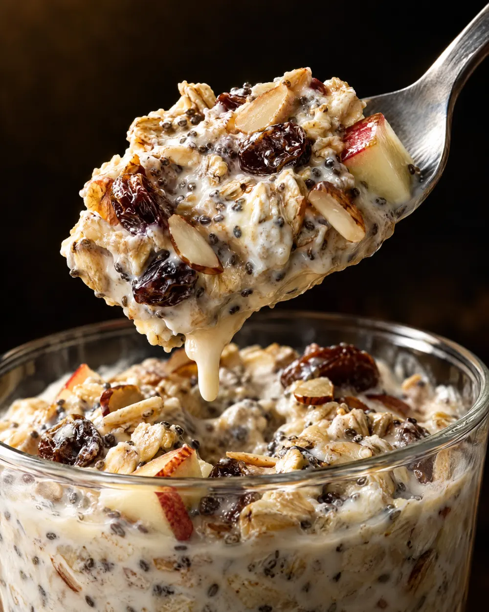 Löffel mit Bircher Müsli